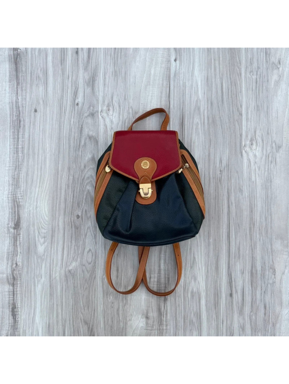 La Tour Eiffel 1887 colorblock leather convertible mini backpack.
